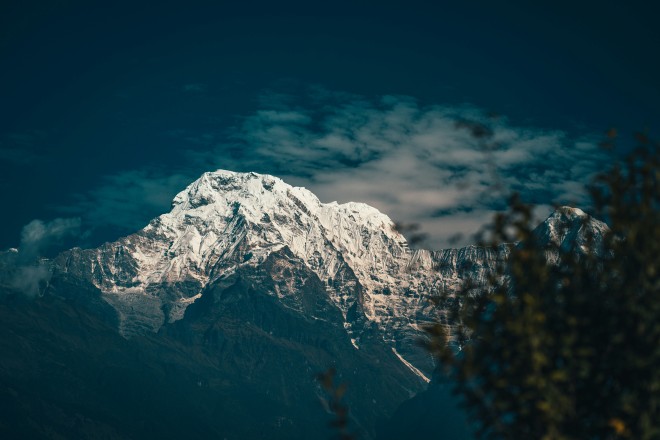 Tranquil Village with Annapurna Peaks